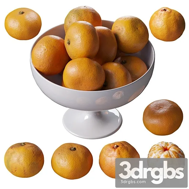 Tangerines in a Tall Bowl 3D Model Download