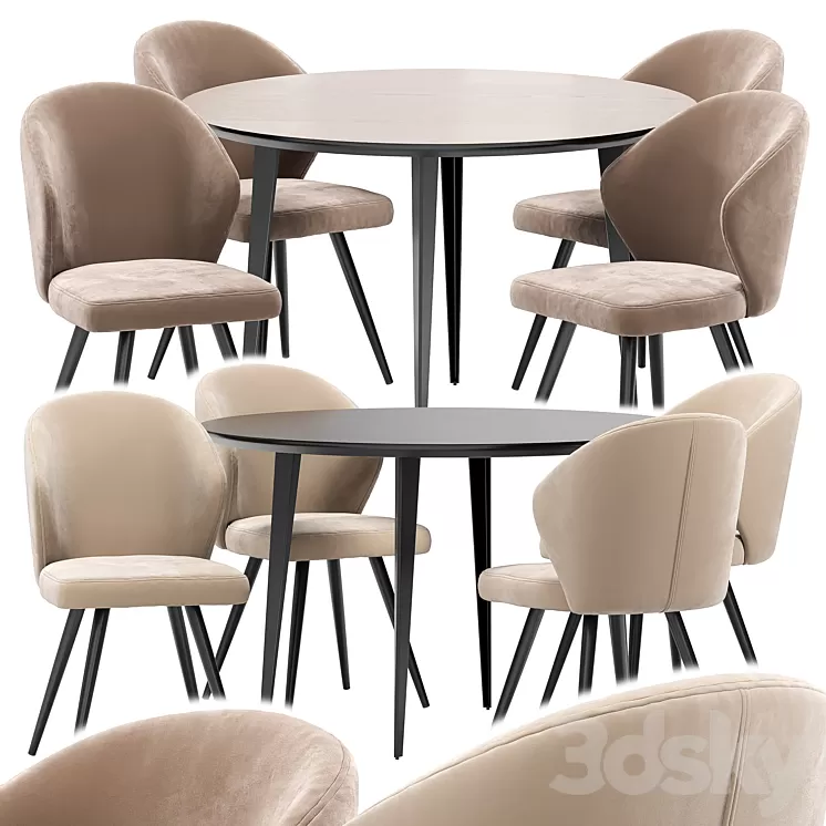 Tango dining chair and Watford table 3D Model