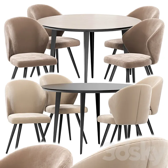 Tango dining chair and Watford table 3DModel