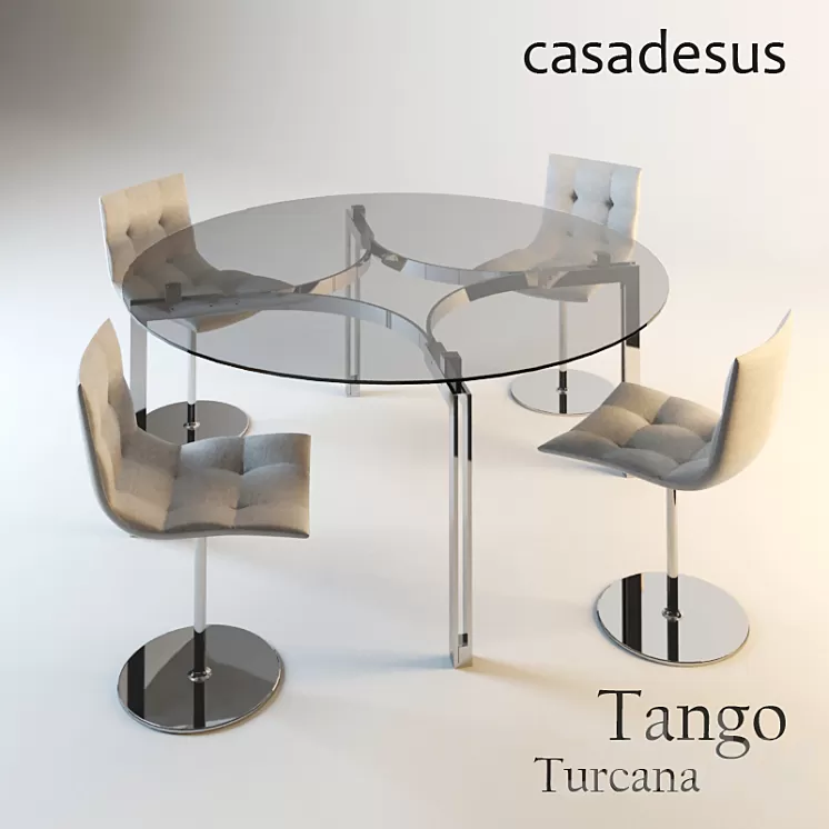 Tango round table and chair Turcana – Casadesus 3D Model