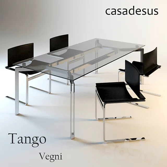 Tango table and chairs Vegni factory Casadesus 3DModel Tango table and chairs Vegni factory Casadesus 3DModel