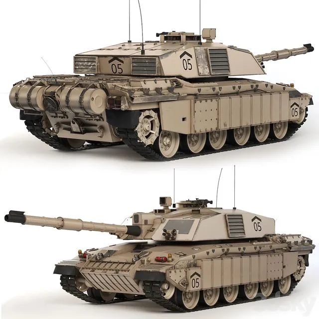 Tank Challenger 2 2010 3D Model