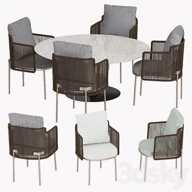 Tape Cord Outdoor Little Armchair Neto Table 3D Model