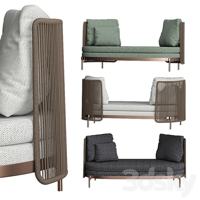 Tape Cord Outdoor Open Sofa Minotti 3DModel Tape Cord Outdoor Open Sofa Minotti 3DModel