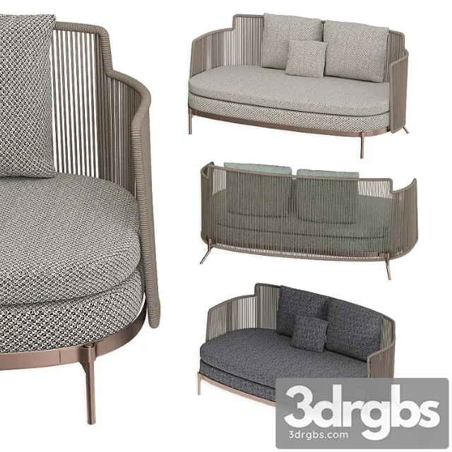 Tape Cord Outdoor Sofa Minotti 3D Model Download