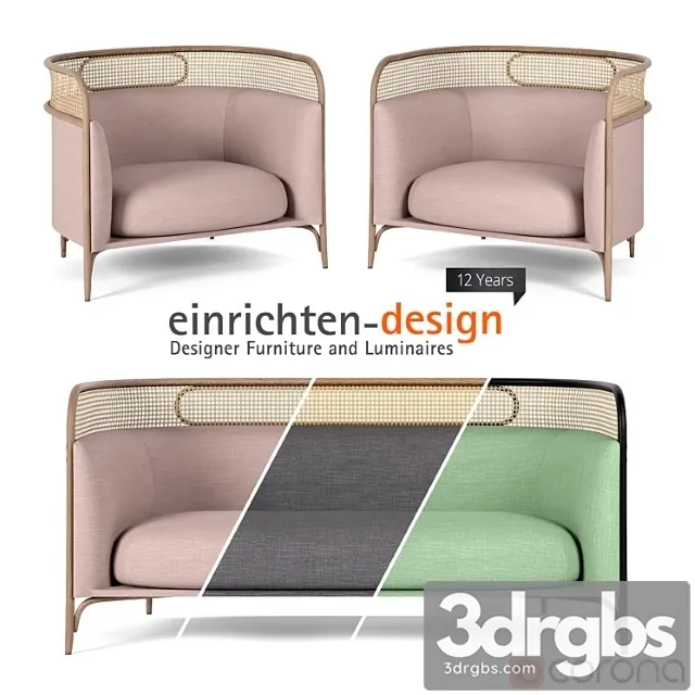 Targa lounge armchair and sofa 2 3D Model Download