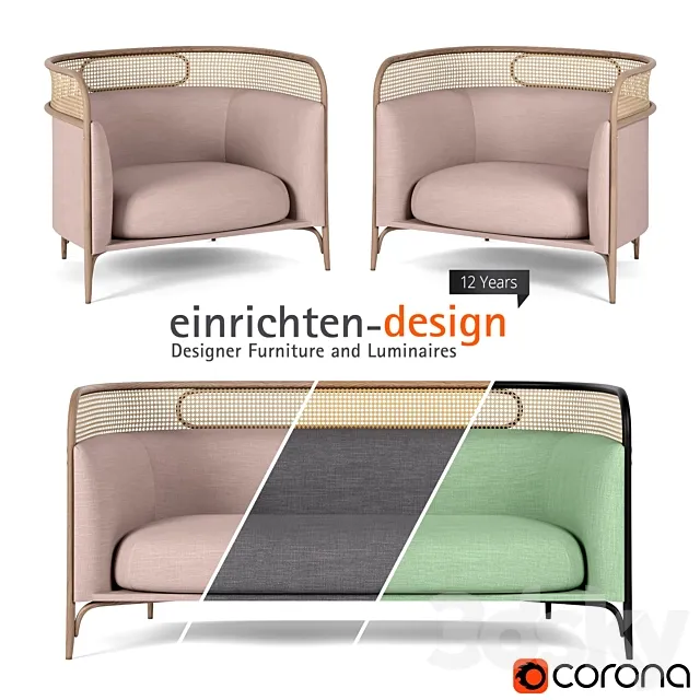 Targa Lounge armchair and sofa 3D Model
