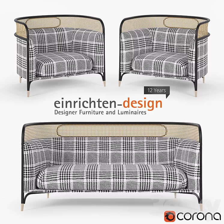 Targa Lounge armchair and sofa 3D Model