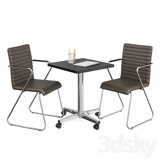 Task CF LE office table and chair 3D Model