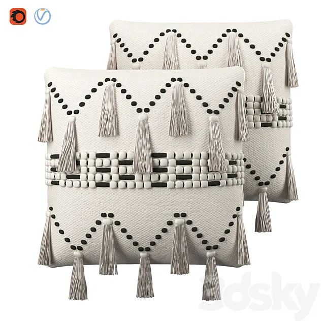 Tassel cushion 3D Model Tassel cushion 3D Model