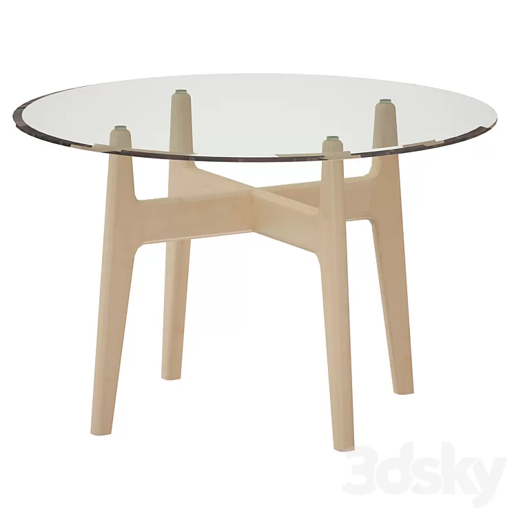 “Tate 48 “”Round Dining Table with Glass Top and Sand Base (Crate and Barrel)” 3D Model “Tate 48 “”Round Dining Table with Glass Top and Sand Base (Crate and Barrel)” 3D Model