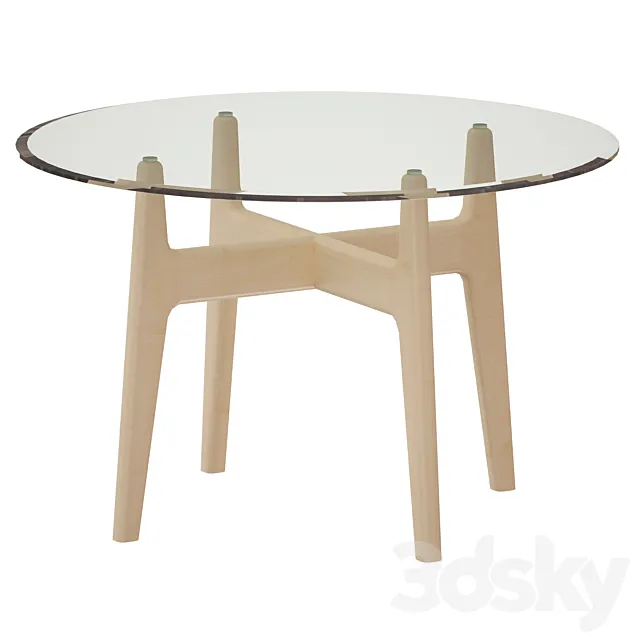 Tate 48 “Round Dining Table with Glass Top and Sand Base (Crate and Barrel) 3DModel Tate 48 “Round Dining Table with Glass Top and Sand Base (Crate and Barrel) 3DModel
