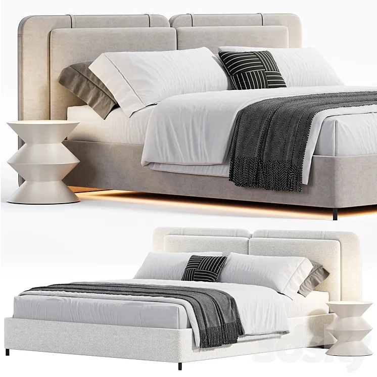 Tatlin soft bed By Minotti 3D Model Free Download