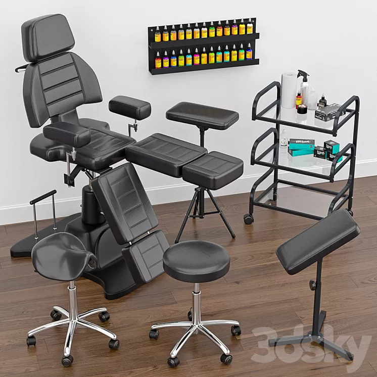 Tattoo furniture set 3D Model
