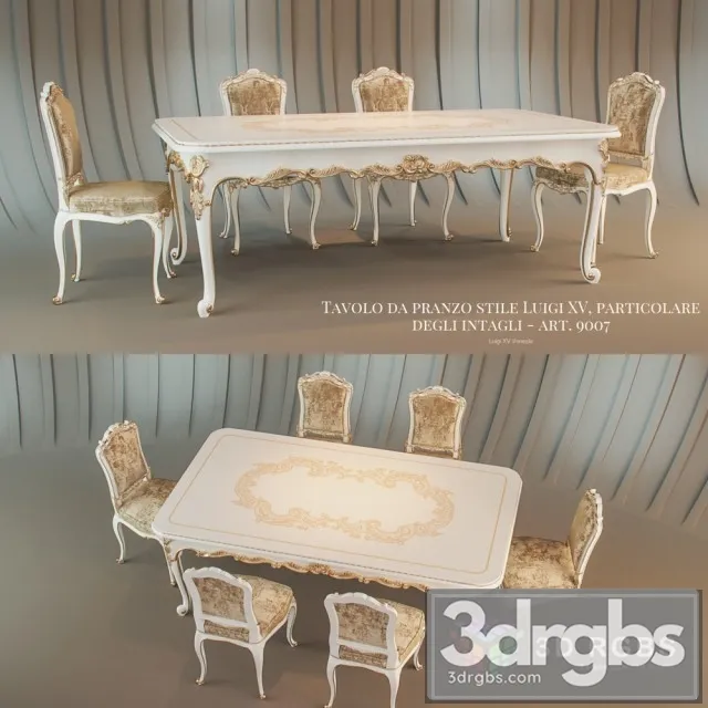 Tavolo Da Pranzo Venezia Stile Luigi XV 3D Model Download