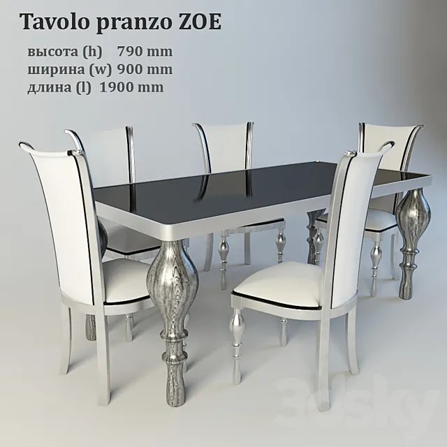 Tavolo pranzo ZOE 3D Model Tavolo pranzo ZOE 3D Model