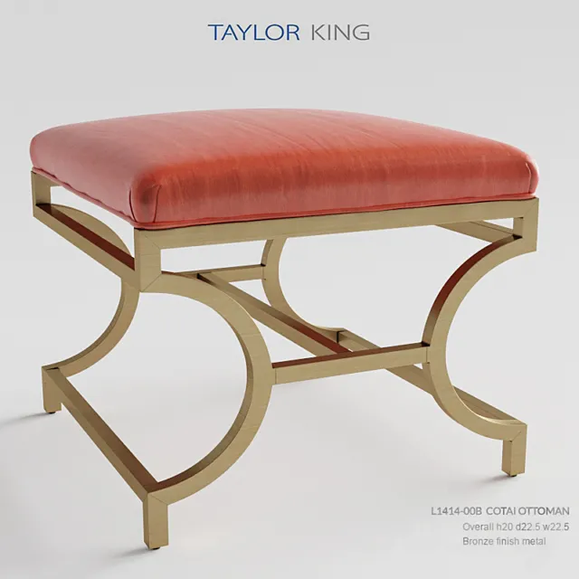 Taylor King L1414_OOB Cotai Ottoman 3D Model Taylor King L1414_OOB Cotai Ottoman 3D Model