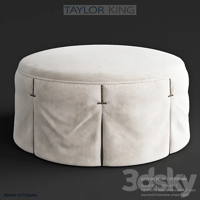 Taylor King Penny ottoman 3DModel