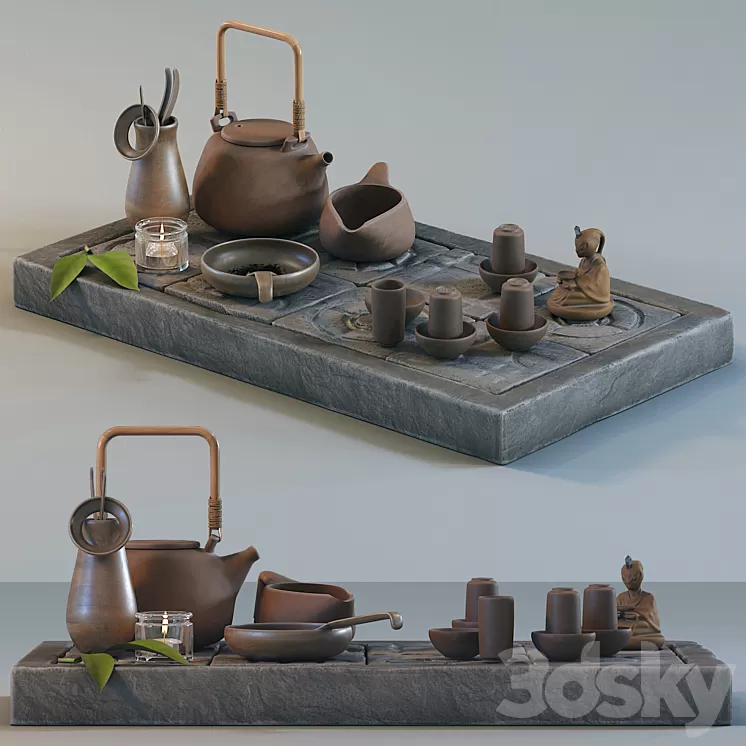 Tea ceremony set 3D Model