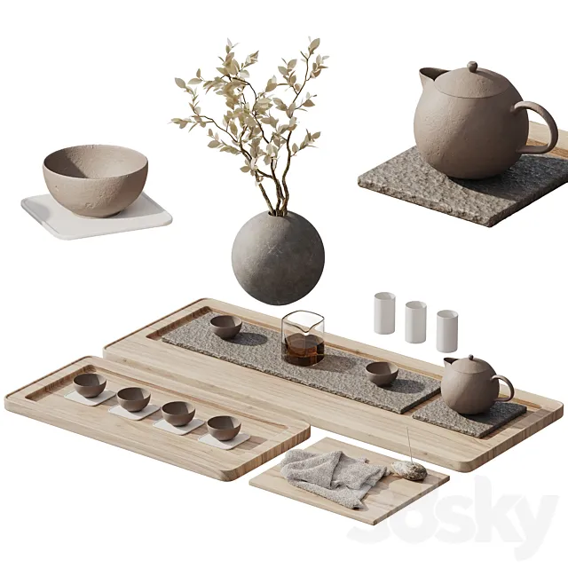 tea decorative set_001 3D Model tea decorative set_001 3D Model