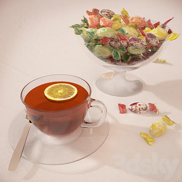 tea with chocolate 3D Model