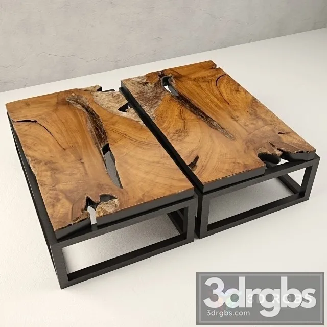 Teak Coffee Table 15 3D Model Download