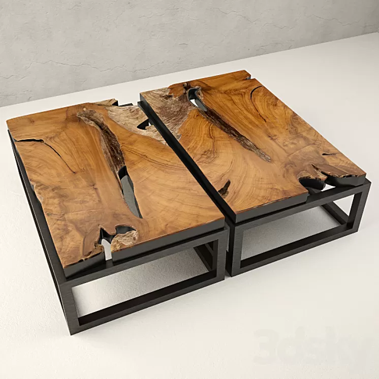 Teak Coffee Table 3D Model Teak Coffee Table 3D Model