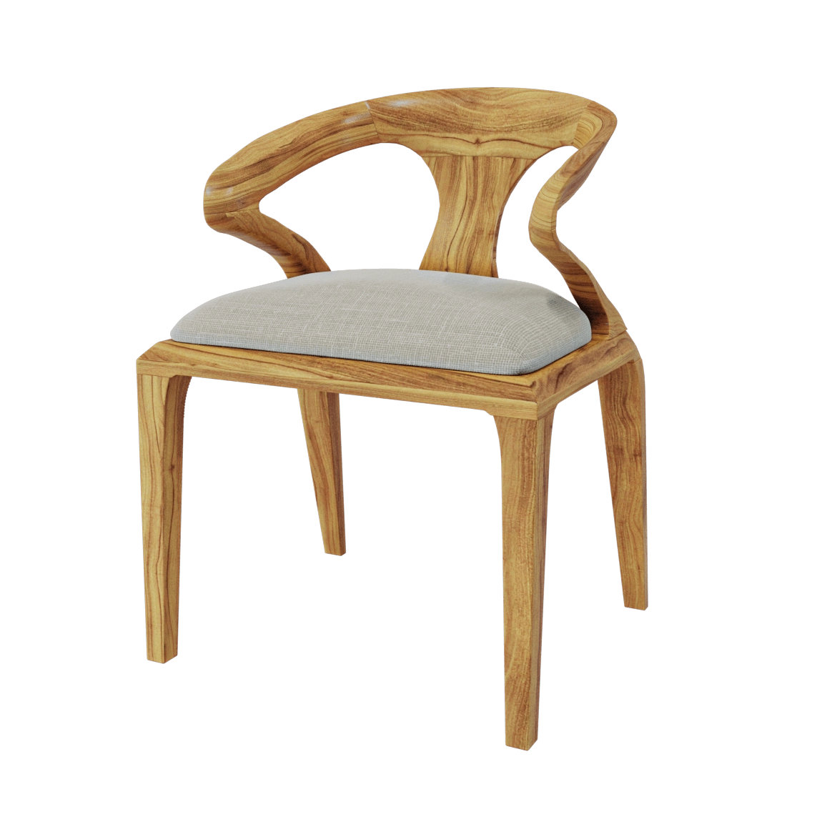 Teak House – Armchair Como Fabric Chocolate 3D Model