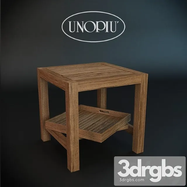 Teak Square Coffee Table Unopiu Morris 3D Model Download