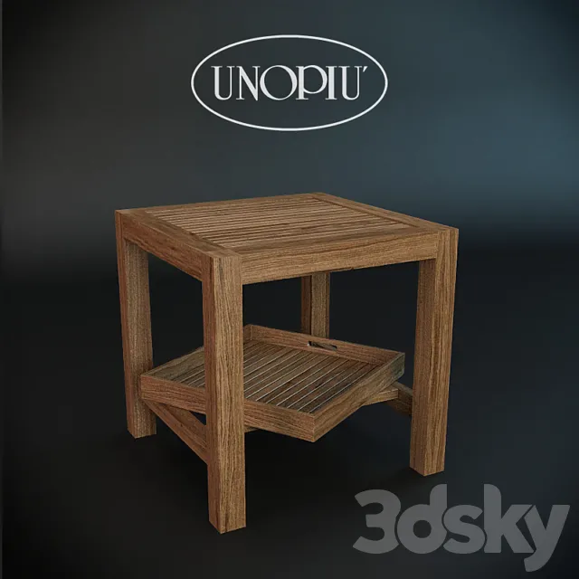 Teak square coffee table Unopiu. Morris 3D Model Teak square coffee table Unopiu. Morris 3D Model
