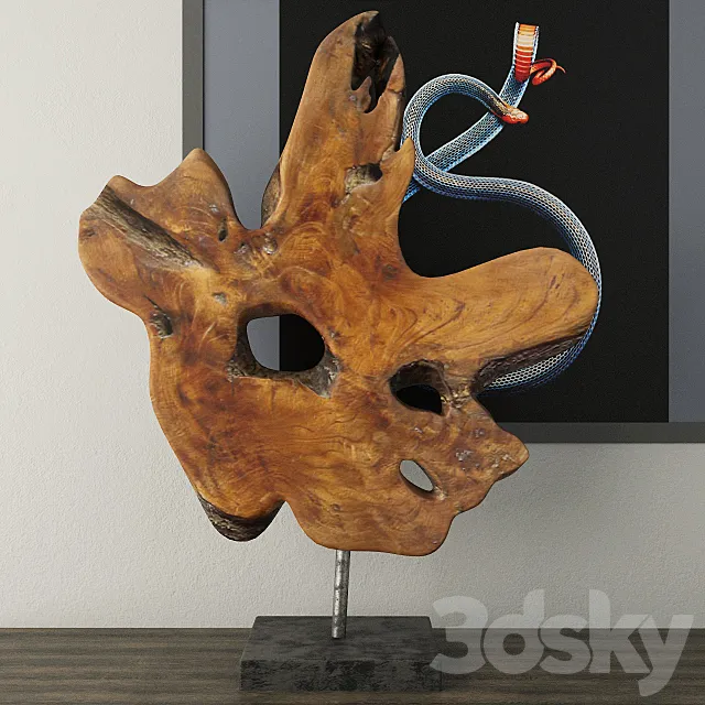 Teak Wood Table Top Decoration 3D Model Teak Wood Table Top Decoration 3D Model