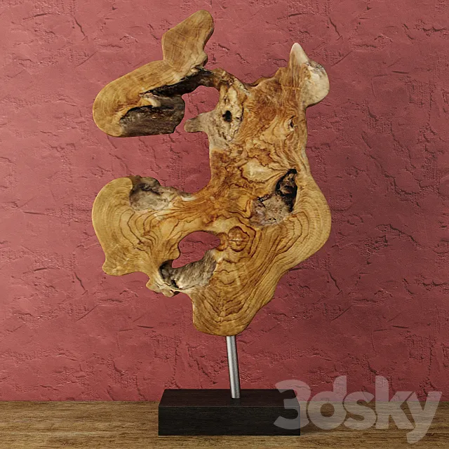 Teak Wood Table Top Decoration 3D Model Teak Wood Table Top Decoration 3D Model