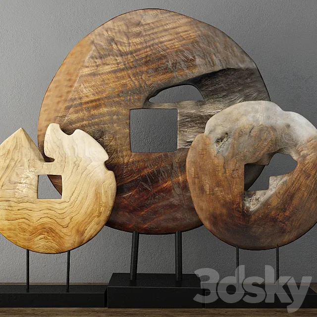 Teak Wood Table Top Decoration 3D Model Teak Wood Table Top Decoration 3D Model