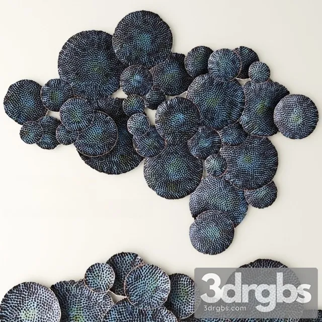 Teal Hammered Wall 3D Model Download