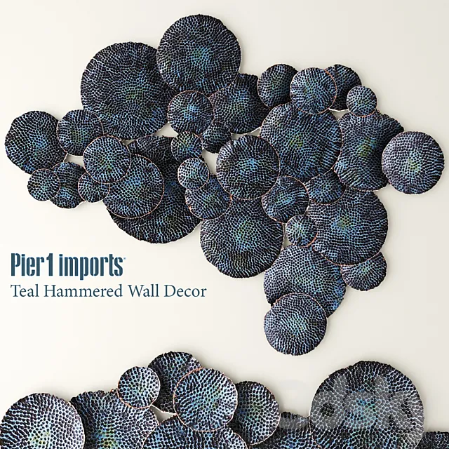 Teal Hammered wall. luxury. discs. circles. wall decor. mural. picture. panel. metallic. luxury. patina. copper. art 3DModel Teal Hammered wall. luxury. discs. circles. wall decor. mural. picture. panel. metallic. luxury. patina. copper. art 3DModel