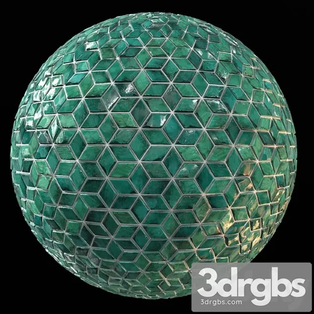 Teal tile pbr material-10
