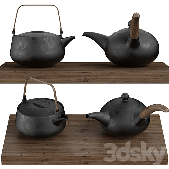 teapot set for coffee 3DModel