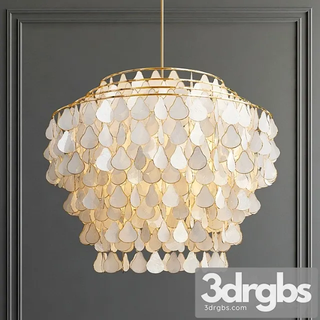 Teardrops capiz chandelier 3D Model Download
