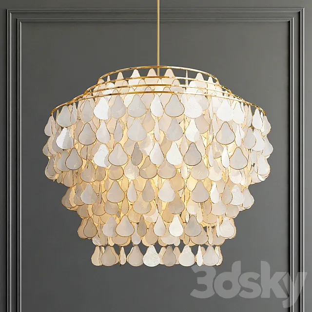 Teardrops capiz chandelier 3D Model