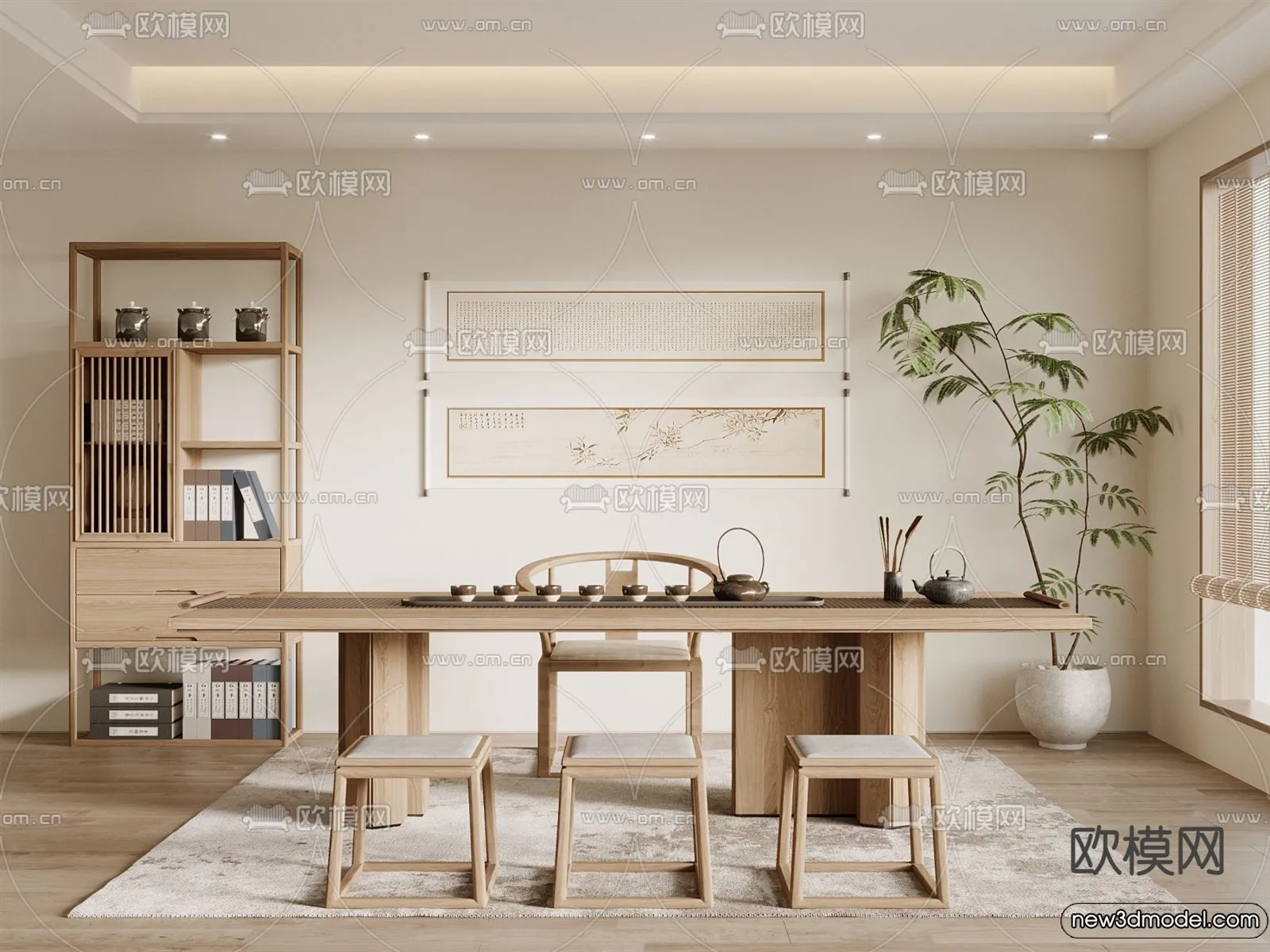 Tearoom – 3D Models – 3D Interior Scenes – 052 Tearoom – 3D Models – 3D Interior Scenes – 052