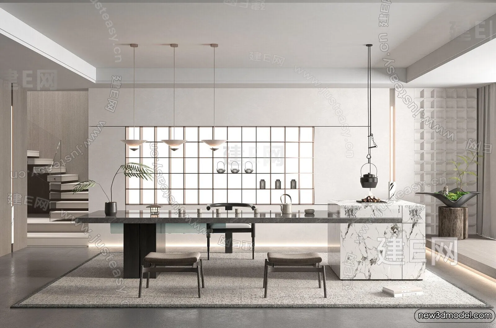 Tearoom – 3D Models – 3D Interior Scenes – 056 Tearoom – 3D Models – 3D Interior Scenes – 056