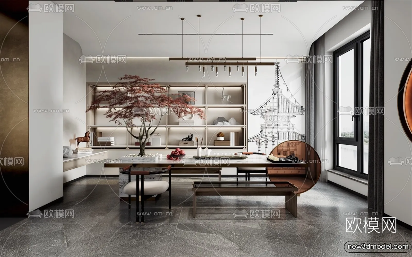 Tearoom – 3D Models – 3D Interior Scenes – 125 Tearoom – 3D Models – 3D Interior Scenes – 125