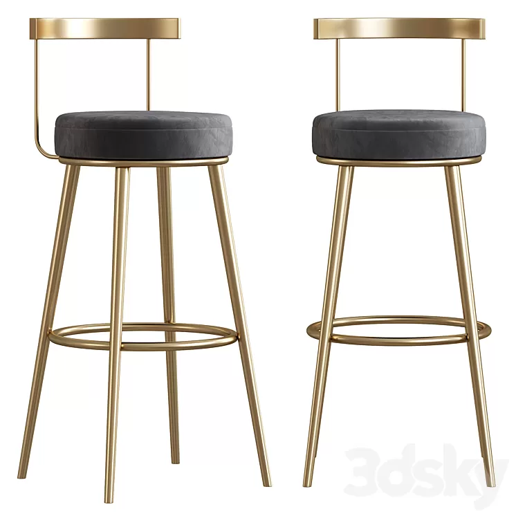 Teashop bar stool 3D Model Free Download