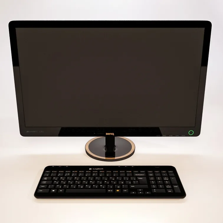 technology – BENQ Monitor + Logitech Keyboard 3D Model