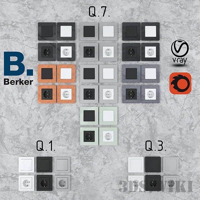 technology – Electrician of the German company Berker Q Series 3D Model technology – Electrician of the German company Berker Q Series 3D Model