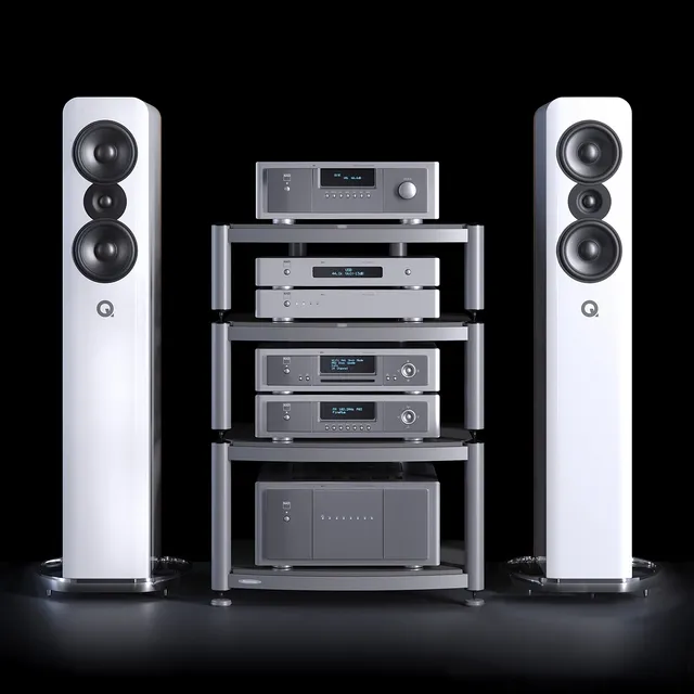 technology – Hi-fi kit Nad and Q acoustics 3D Model