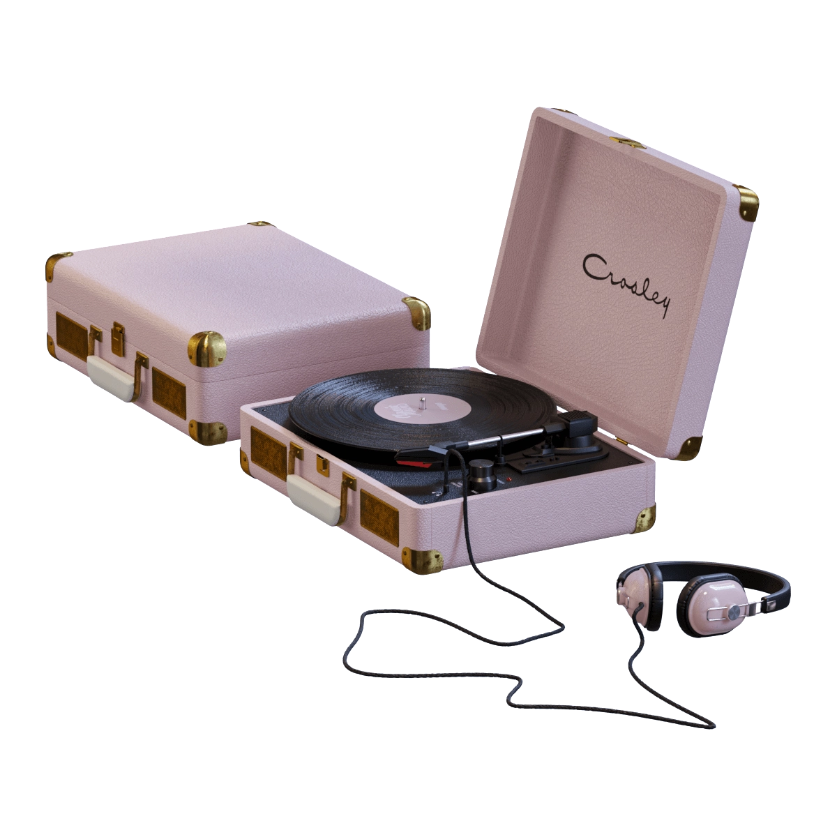 technology – Pink Crosley portable record player 3D Model