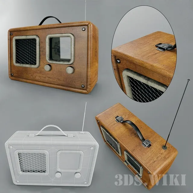 technology – Retro style radio. 3D Model