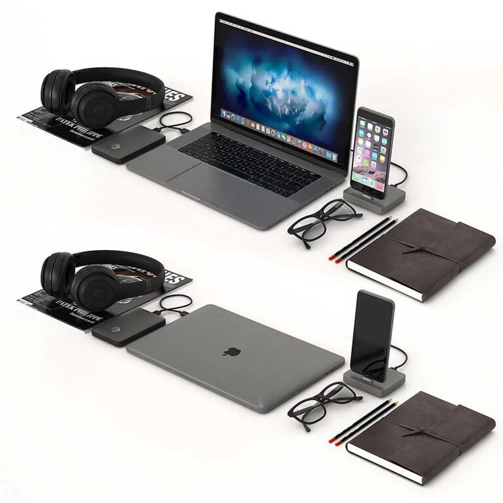 technology – Space Gray Macbook Workplace 3D Model