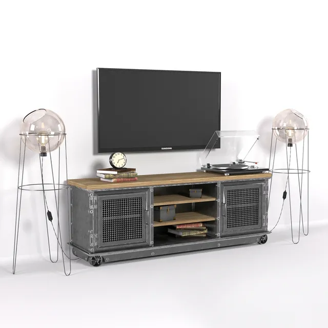 technology – TV stand in Loft style 3D Model